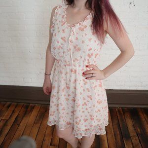 SIENNA SKY White Dress w/ Pink Flowers